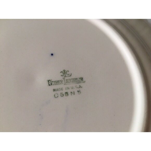 Homer Laughlin Blue Willow USA Flow Blue Dinner Plate Vintage Oriental C58N8 Vtg - Picture 11 of 12